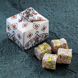 Çiçek Motifli Kutucuk - Çifte Kavrulmuş Lokumlu