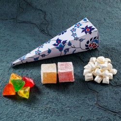 Çiçek Motifli Külah Mevlit Şekeri - Standart