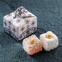 Çiçek Motifli Kutucuk - Safran/Sultan Fındıklı
